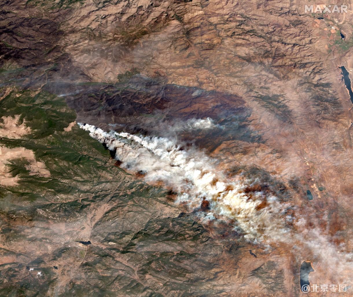 科罗拉多州野火卫星图-真彩色影像图-maxar卫星