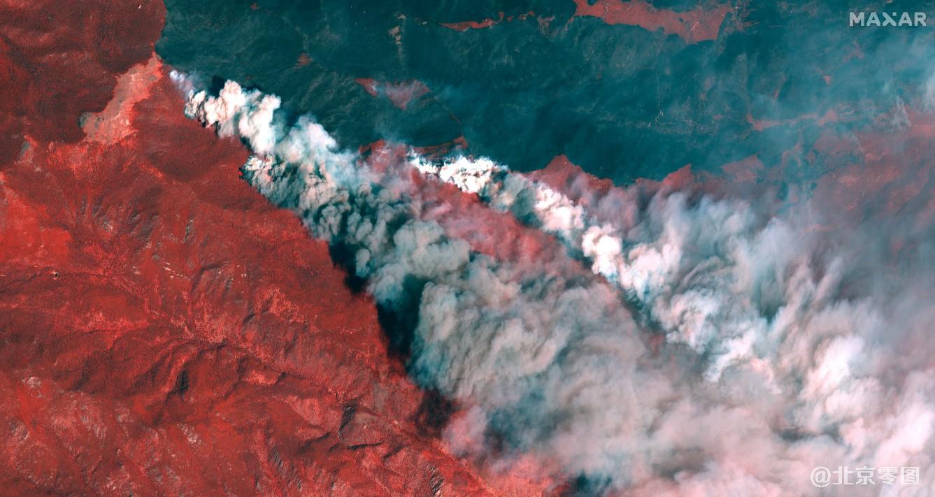 科罗拉多州野火卫星图-假彩色影像图-maxar卫星