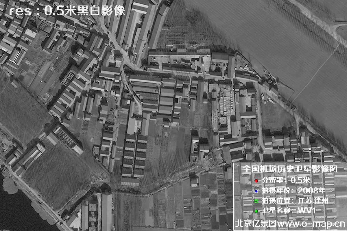 WorldView1卫星2008年拍摄的江苏省徐州市龙云区历史卫星图