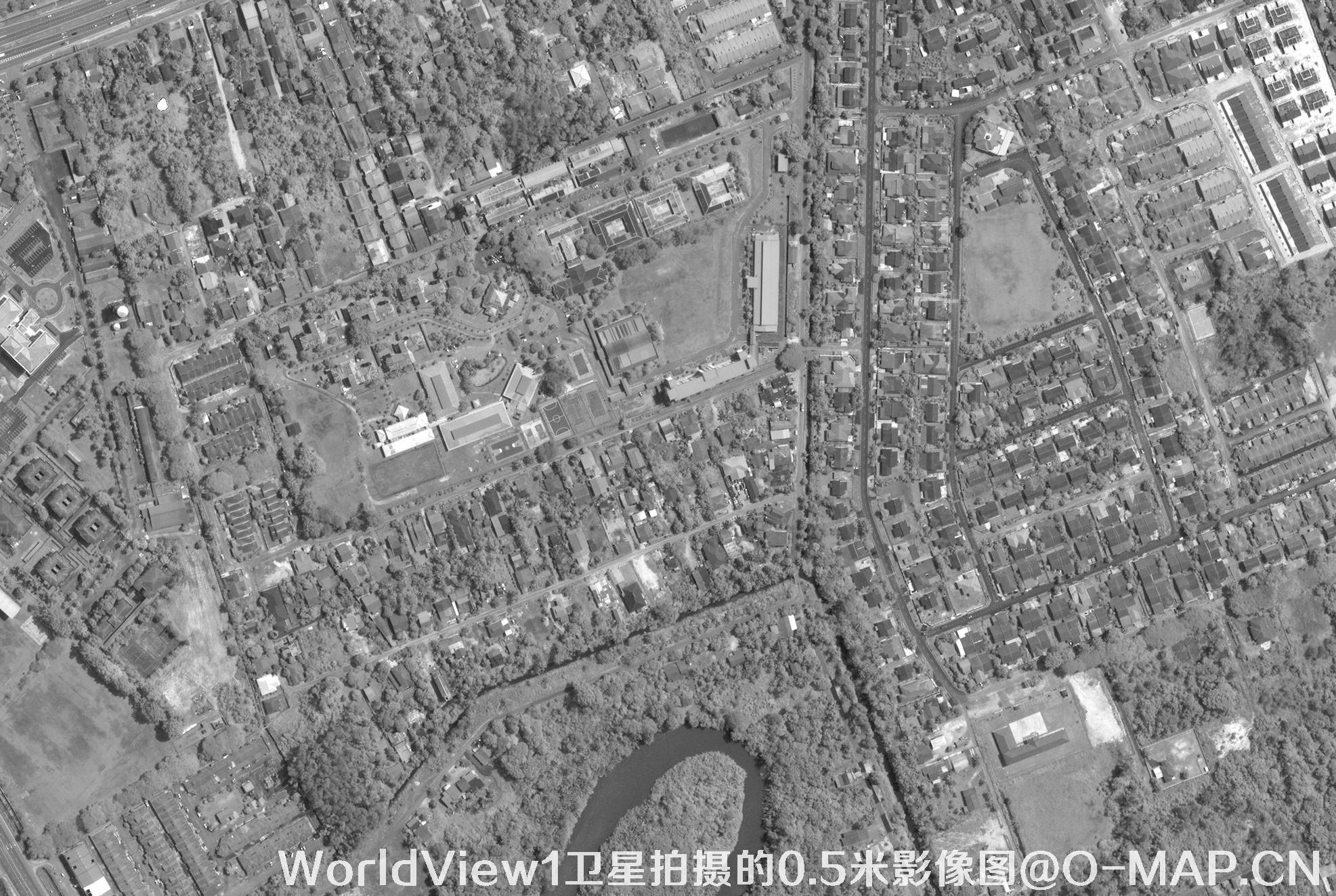 美国WV1卫星拍摄的0.5米黑白卫星影像图片