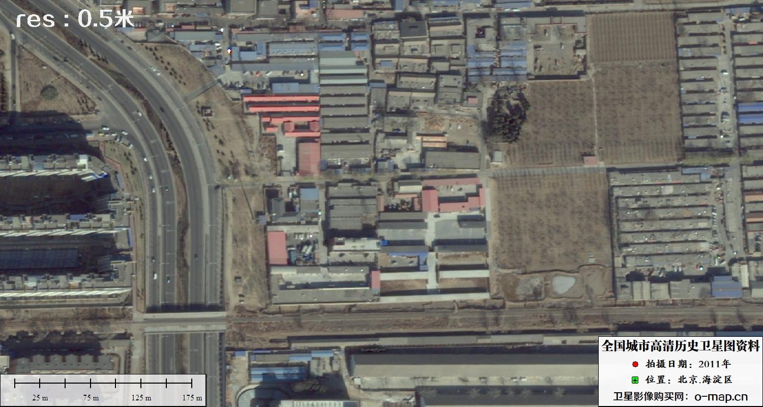 美国0.5米WV2卫星2011年拍摄的北京市海淀区历史影像图