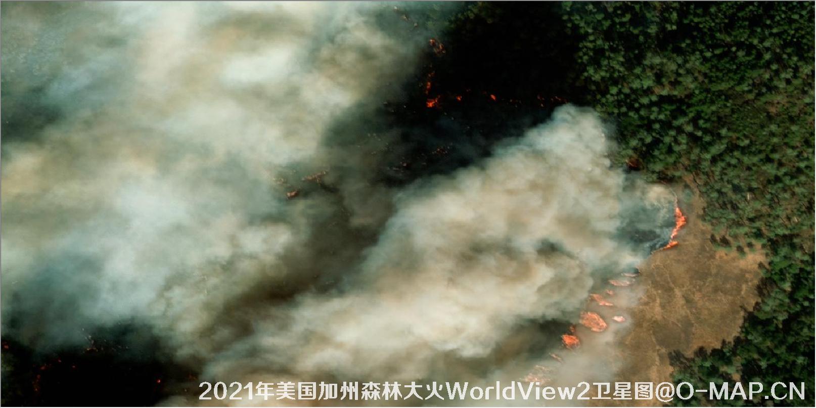 2021年美国加州森林大火WorldView2卫星图
