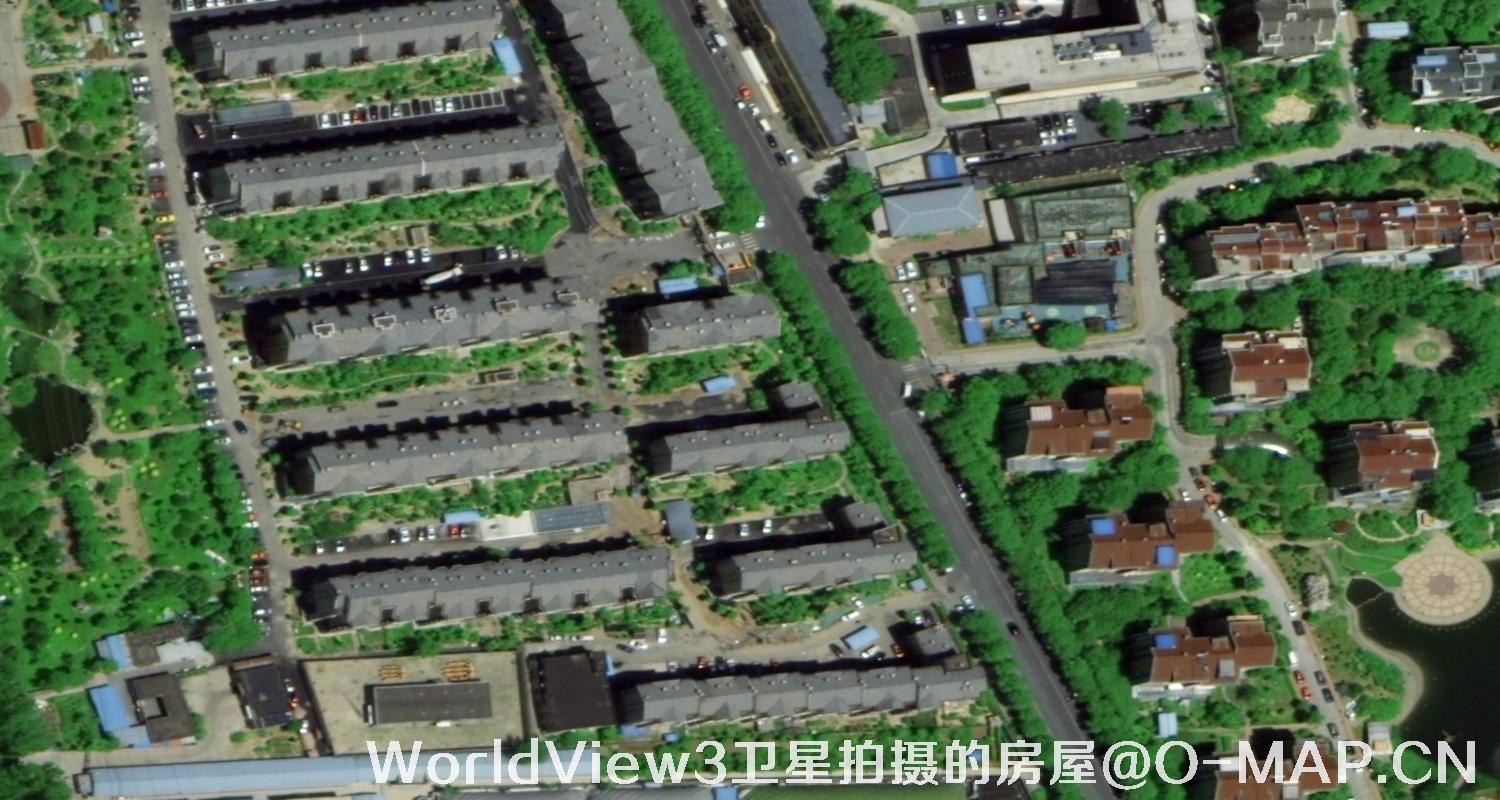 WorldView3卫星拍摄的房屋道路校园0.3米分辨率卫星图