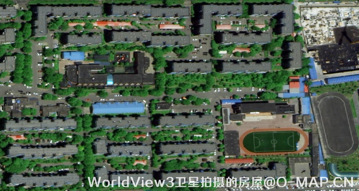 WorldView3卫星拍摄的房屋道路校园0.3米分辨率卫星图