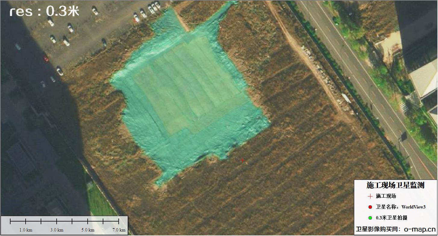 美国0.3米分辨率WorldView3卫星拍摄的项目现场监测图片