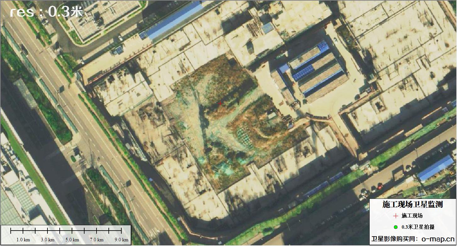 美国0.3米分辨率WorldView3卫星拍摄的项目现场监测图片