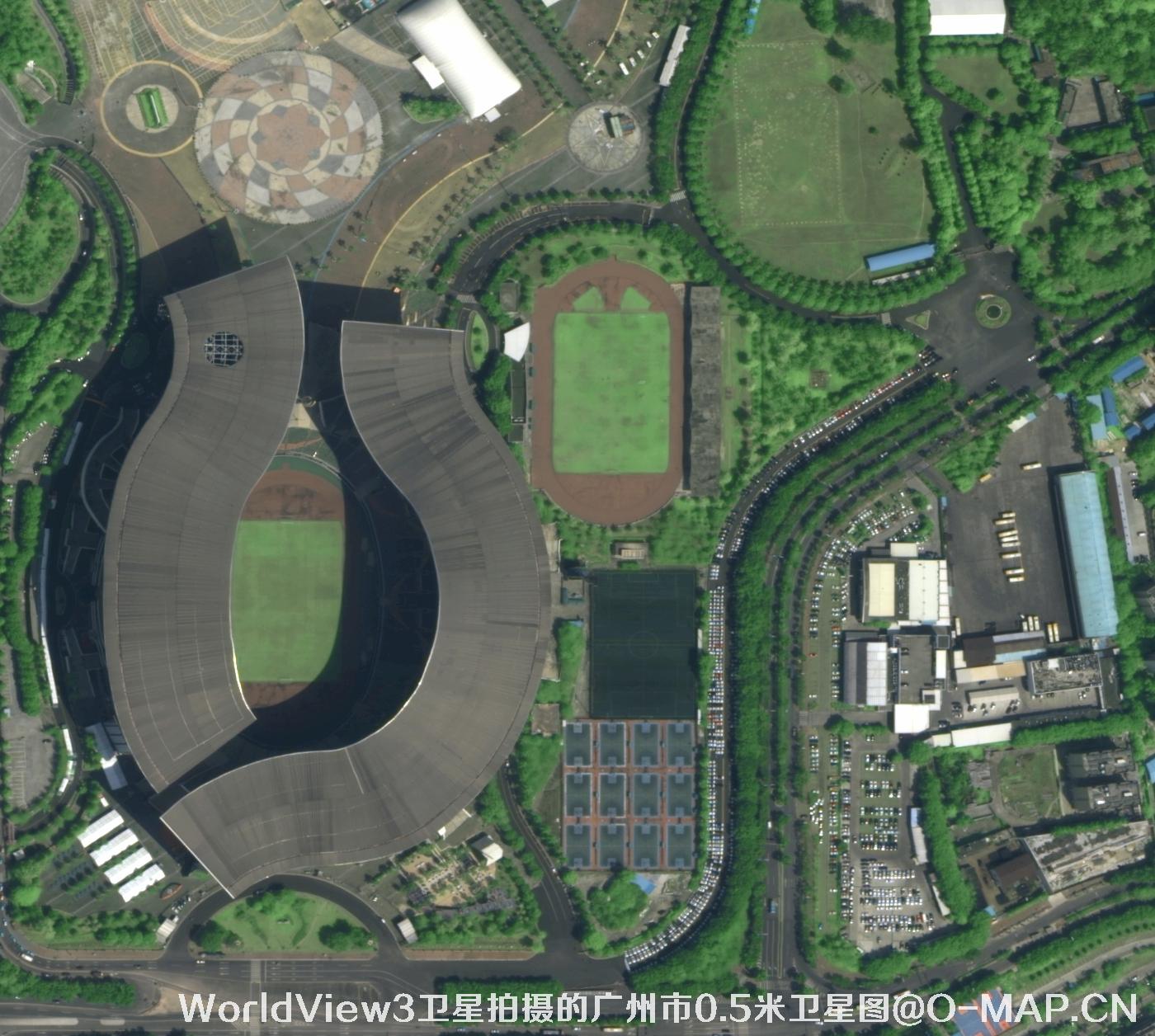 WorldView3卫星2014年拍摄的广州市0.5米卫星图