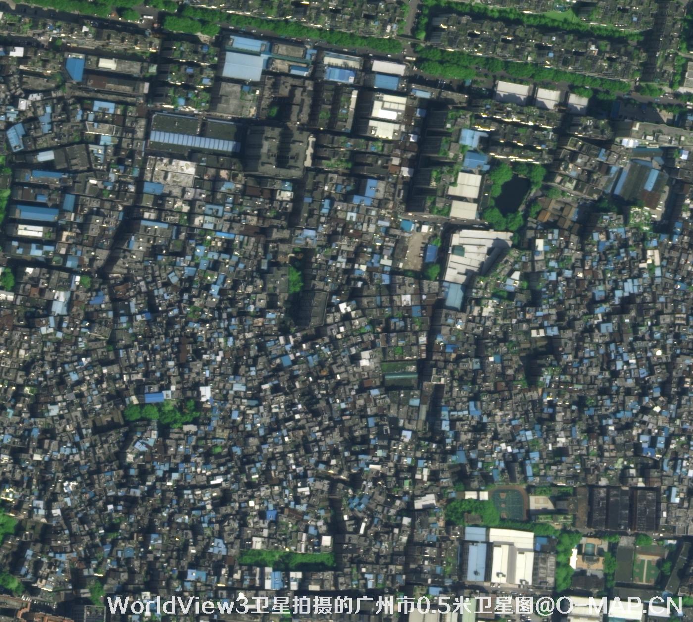 WorldView3卫星2014年拍摄的广州市0.5米卫星图