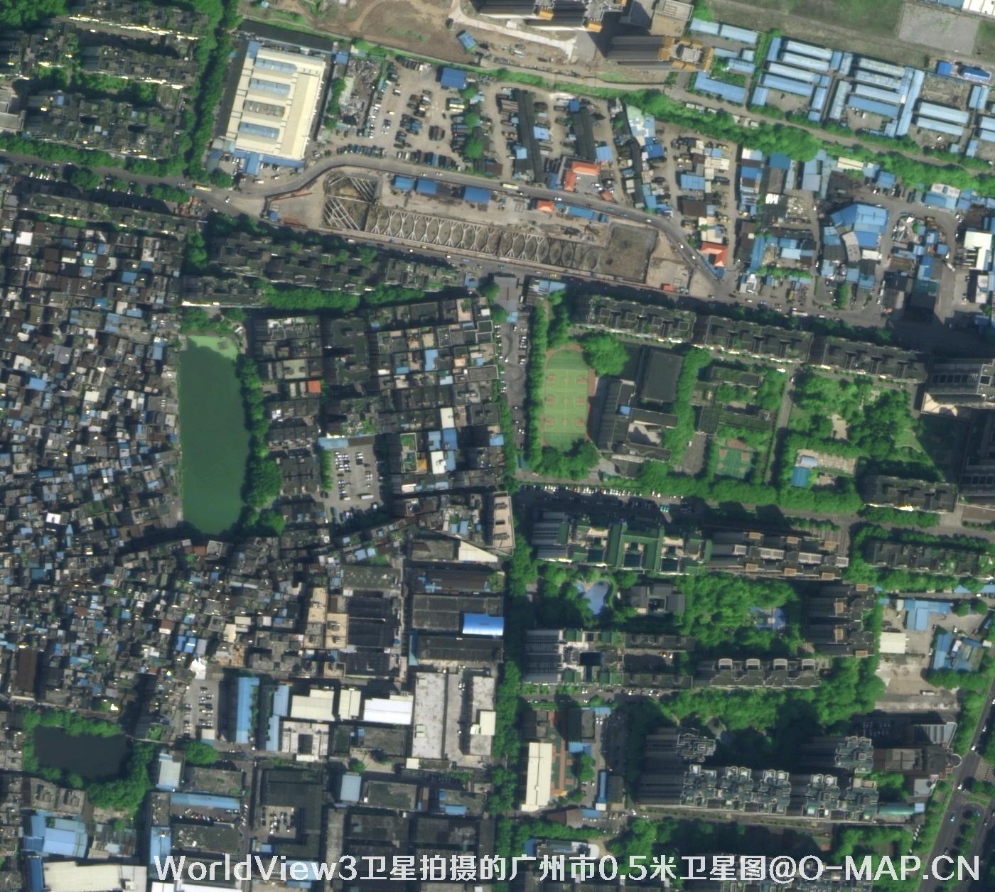 WorldView3卫星2014年拍摄的广州市0.5米卫星图