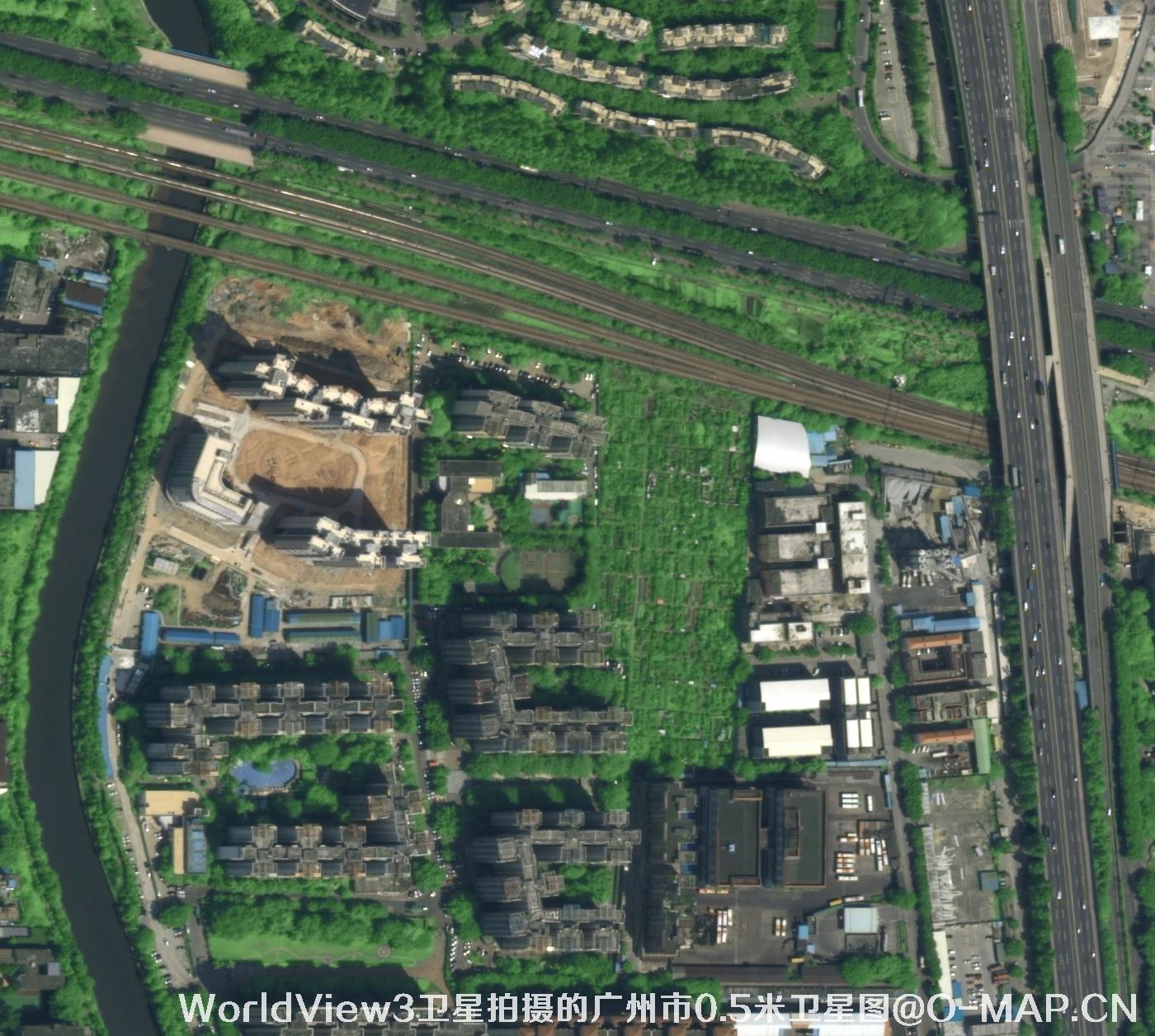 WorldView3卫星2014年拍摄的广州市0.5米卫星图