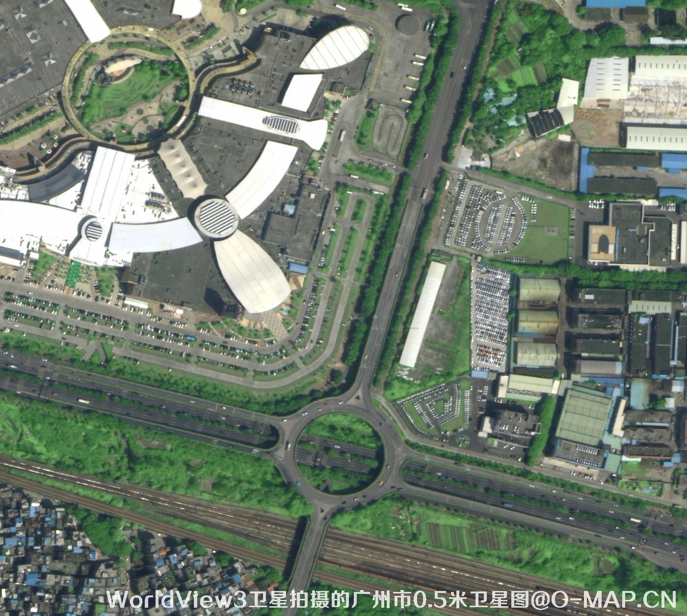 WorldView3卫星2014年拍摄的广州市0.5米卫星图