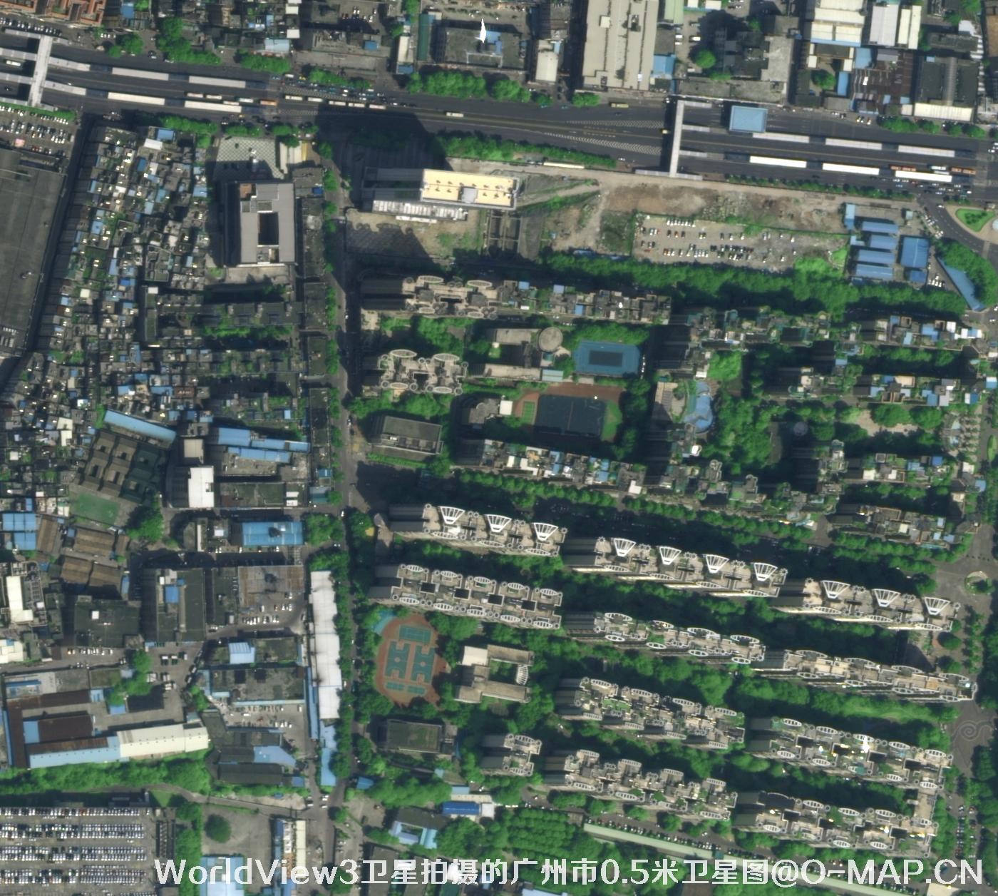 WorldView3卫星2014年拍摄的广州市0.5米卫星图