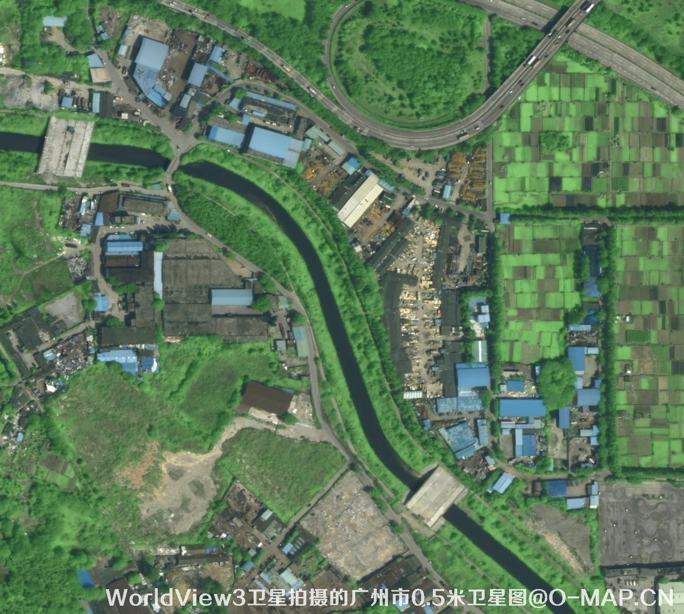 WorldView3卫星2014年拍摄的广州市0.5米卫星图