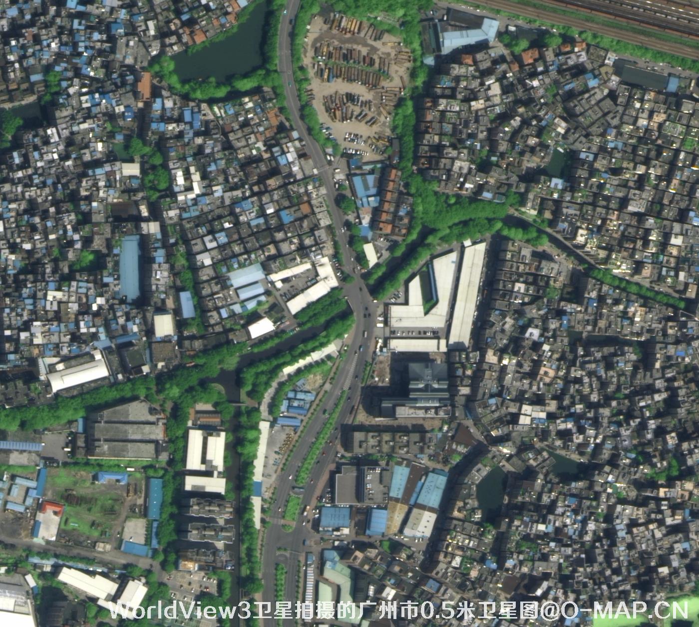 WorldView3卫星2014年拍摄的广州市0.5米卫星图