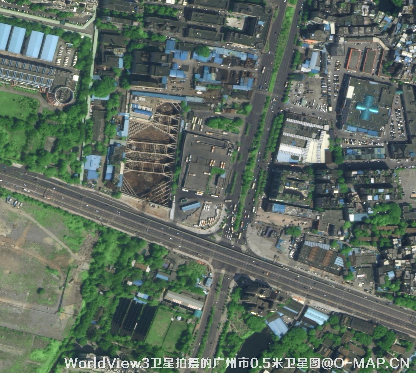 WorldView3卫星2014年拍摄的广州市0.5米卫星图