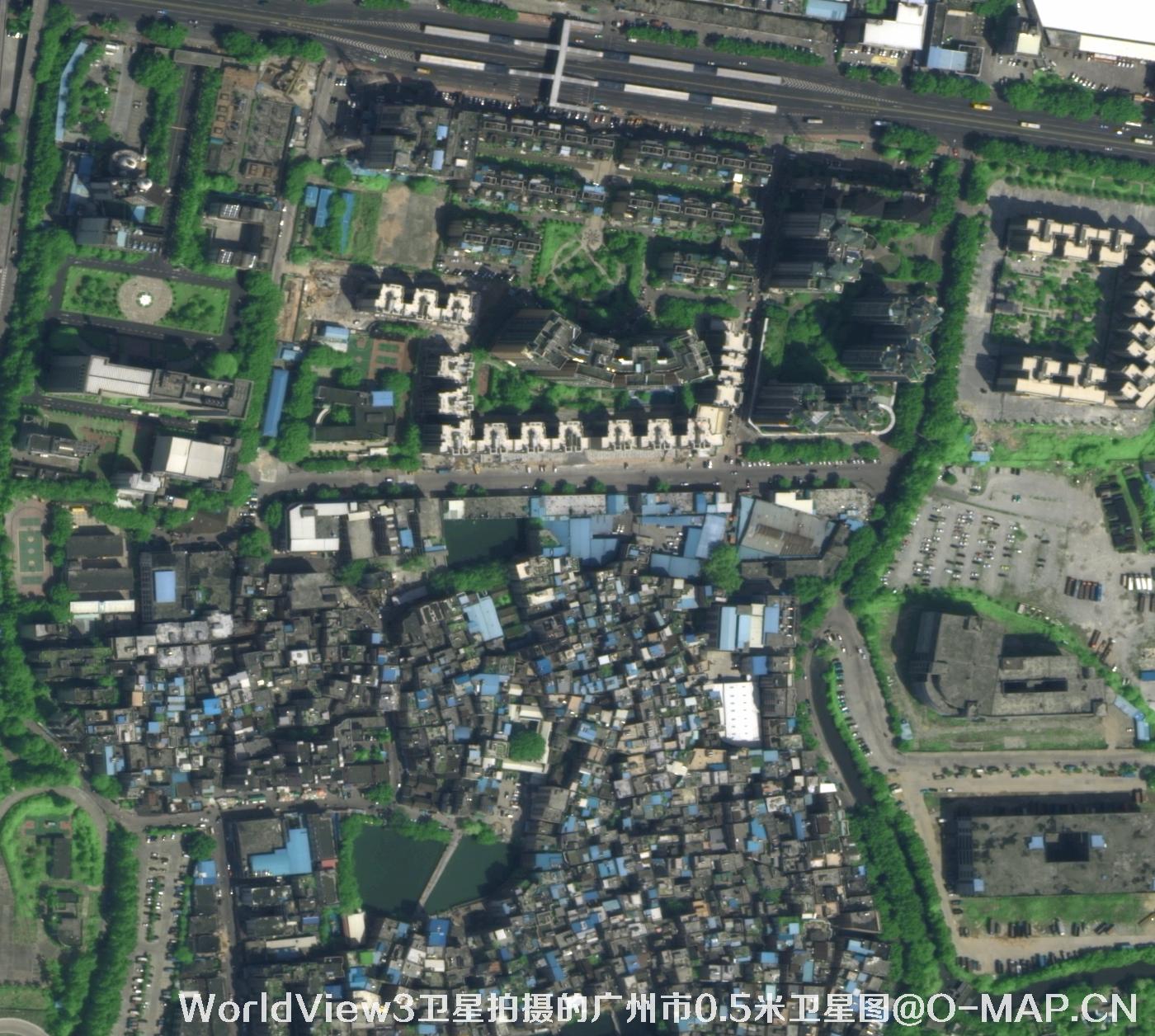 WorldView3卫星2014年拍摄的广州市0.5米卫星图