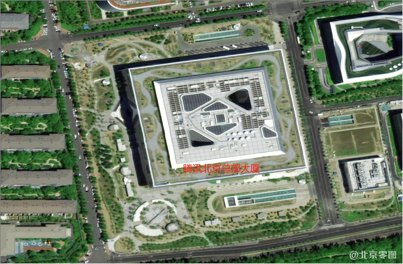 腾讯北京总部大厦卫星影像图