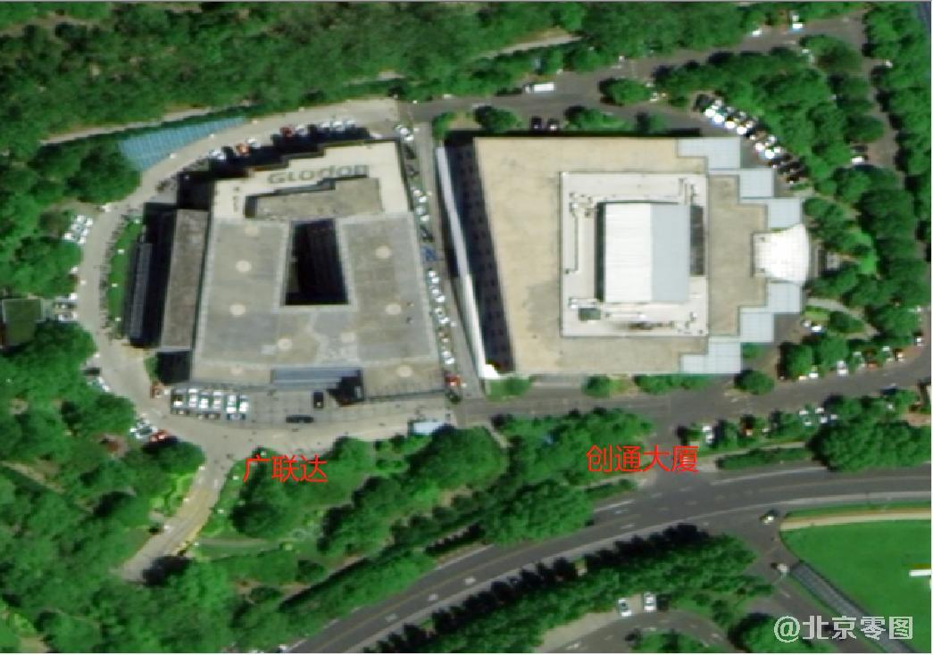 广联达、创通大厦卫星影像图