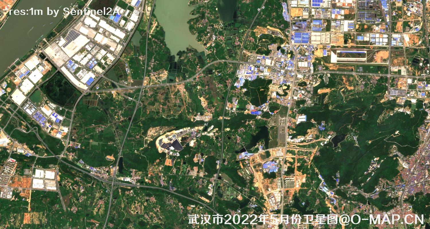 湖北省武汉市2022年5月份最新卫星图像