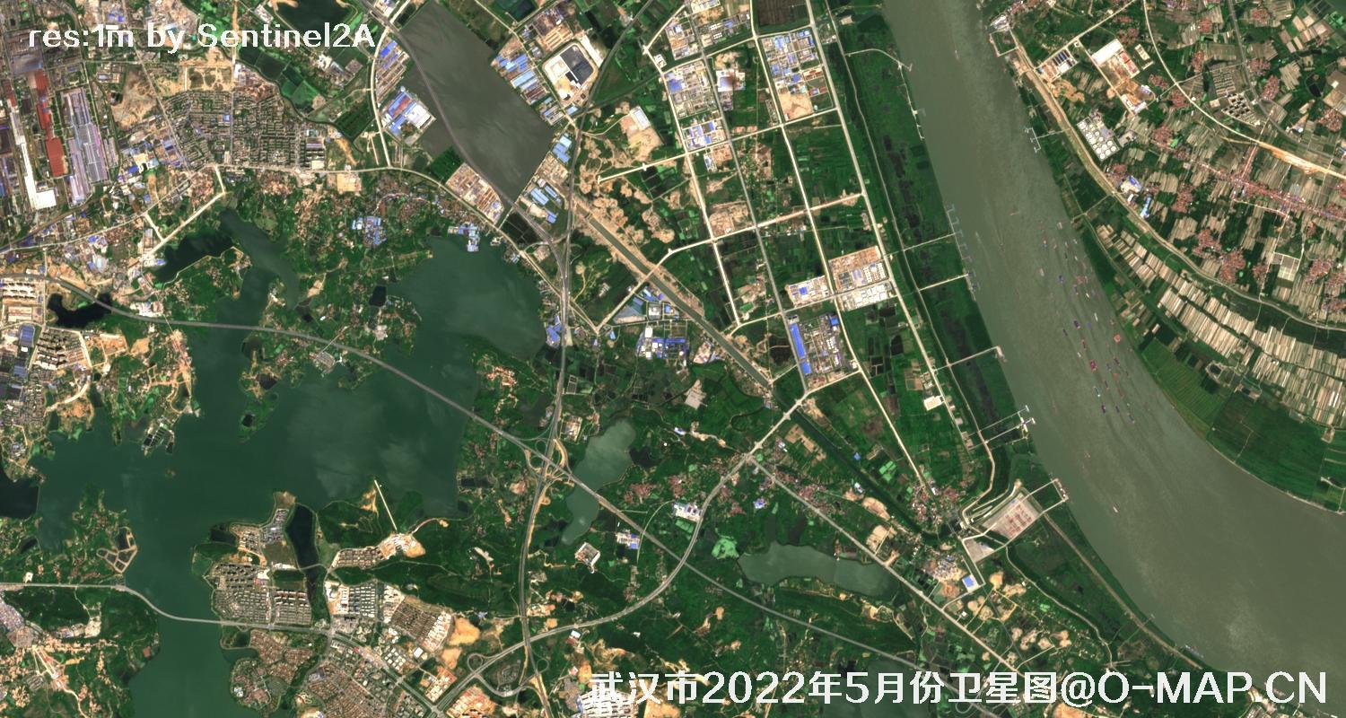 湖北省武汉市2022年5月份最新卫星图像