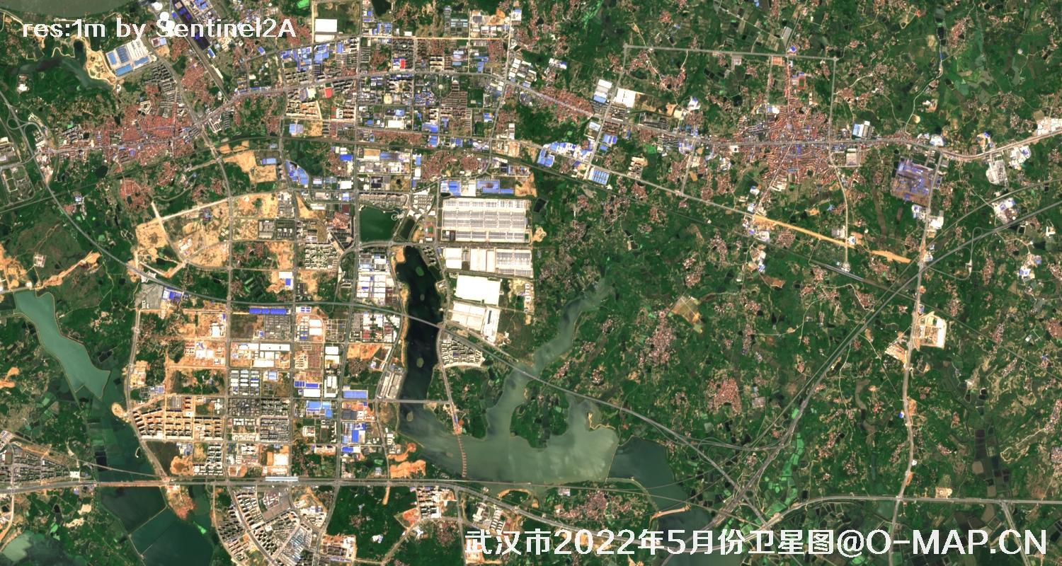 湖北省武汉市2022年5月份最新卫星图像