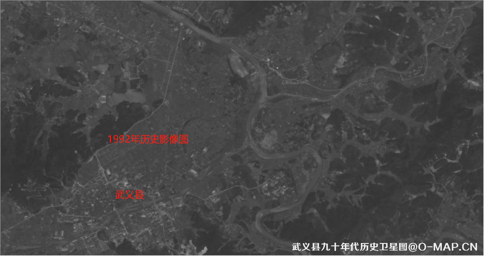 金华市武义县九十年代历史卫星图