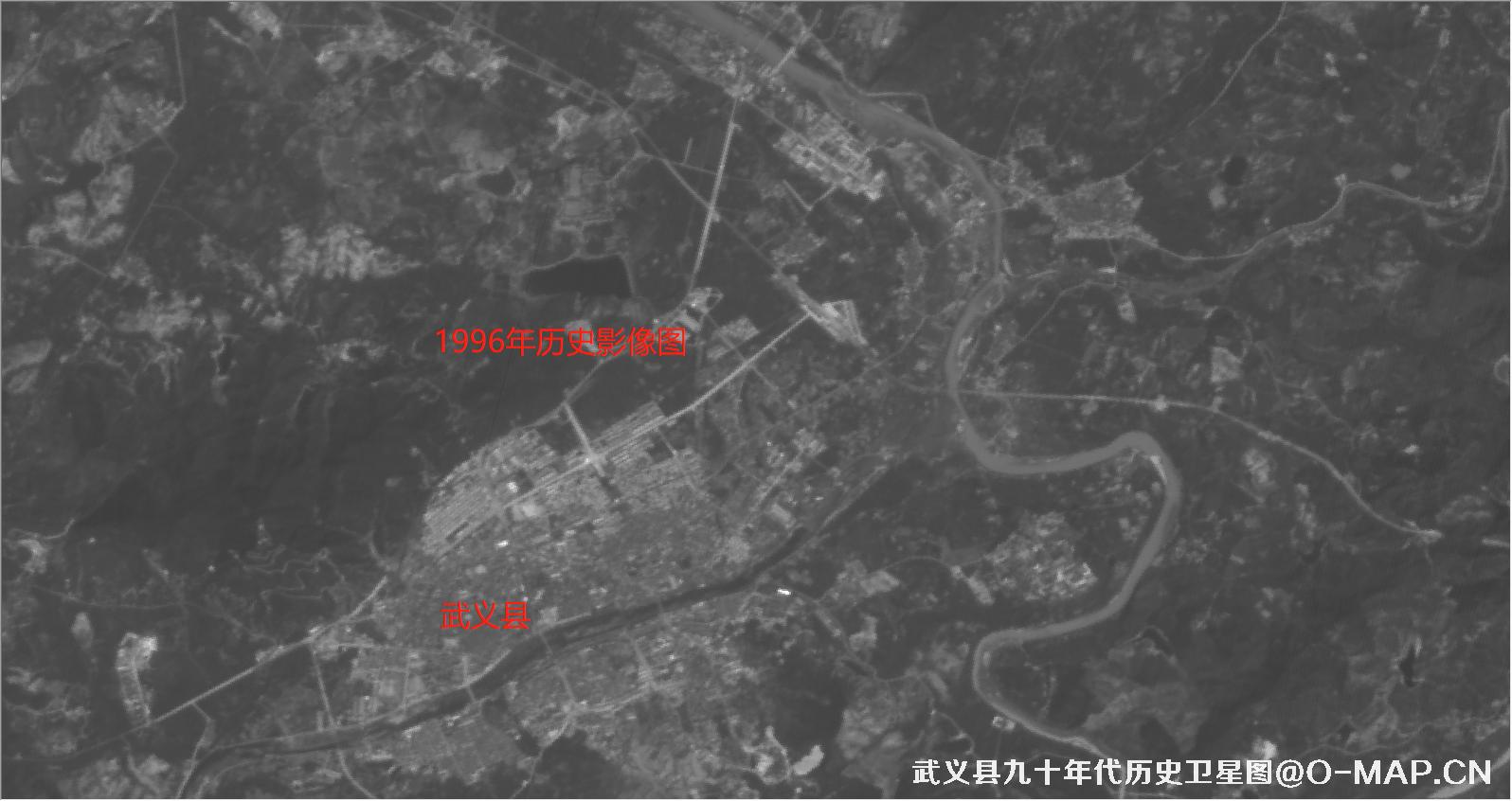 金华市武义县九十年代历史卫星图