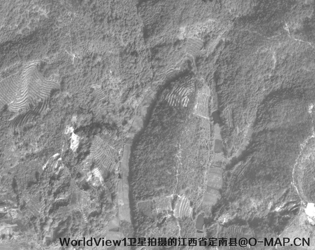 WorldView1卫星拍摄的江西省定南县