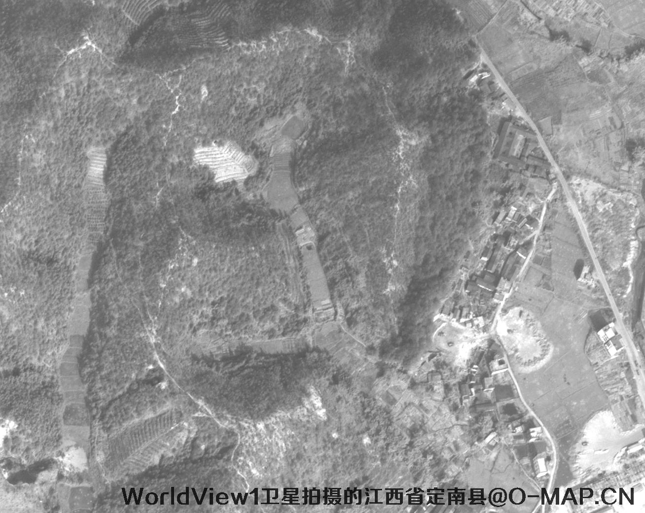 WorldView1卫星拍摄的江西省定南县