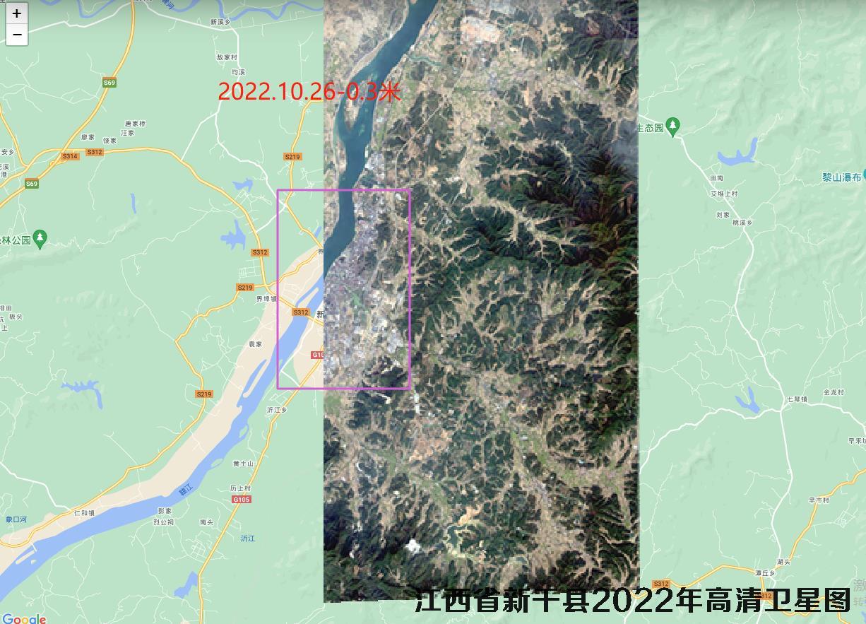 江西省吉安市新干县主城区2022年高清卫星图查询结果