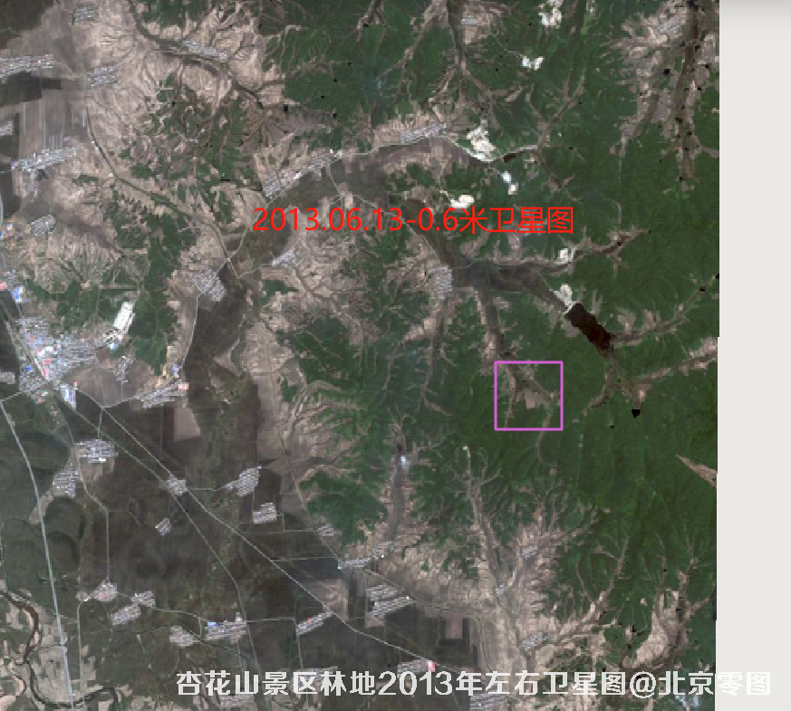 杏花山景区林地2013年左右卫星图