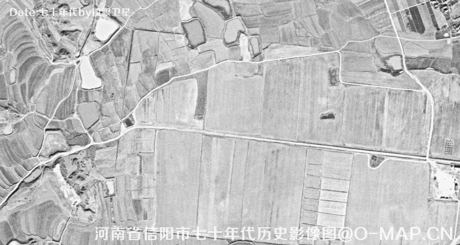 KeyHole锁眼卫星拍摄的河南省信阳市七十年代历史影像图