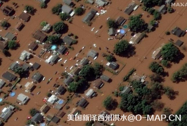 Maxar卫星拍摄的美国新泽西州的洪水影像图