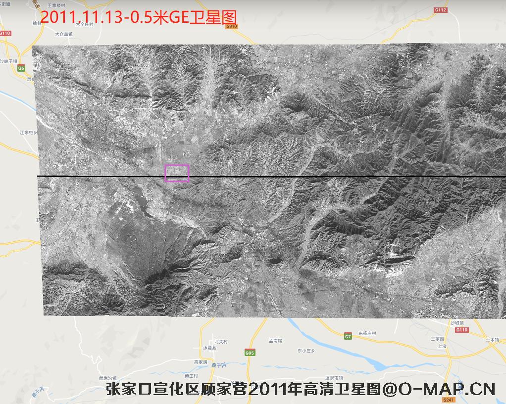 河北省张家口宣化区顾家营2011年高清卫星图