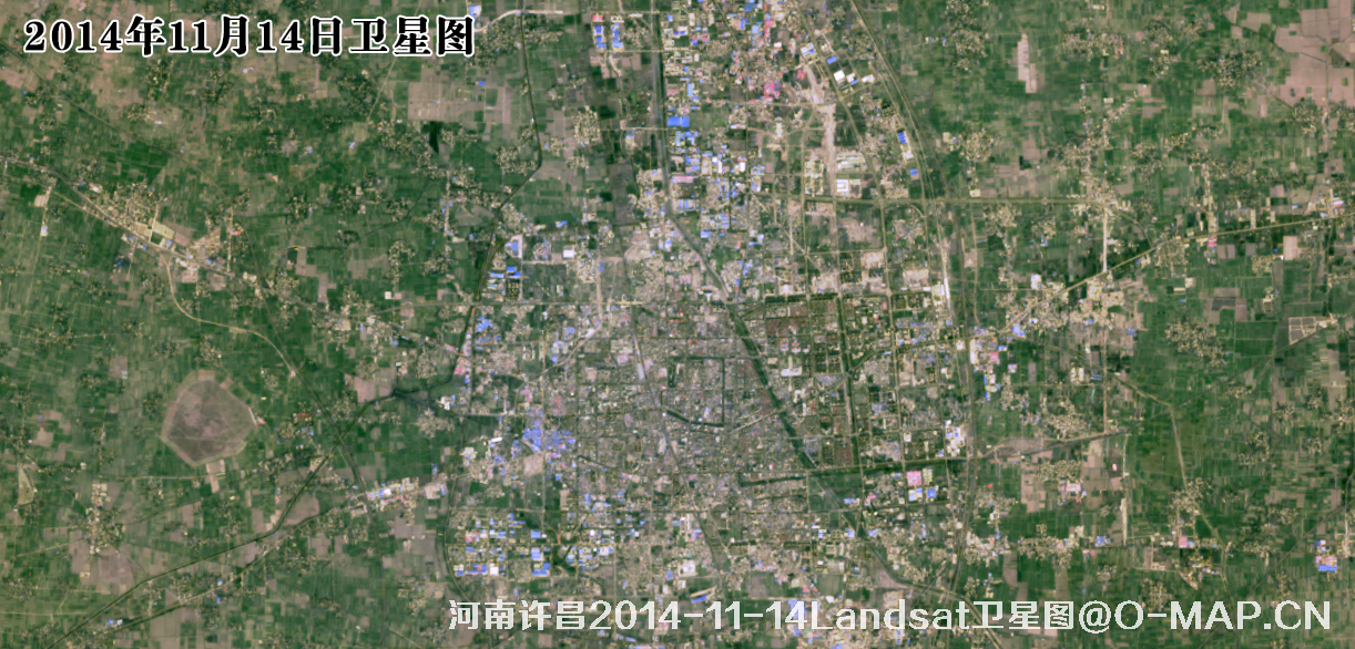 河南省许昌市2001年和2014年Landsat卫星图