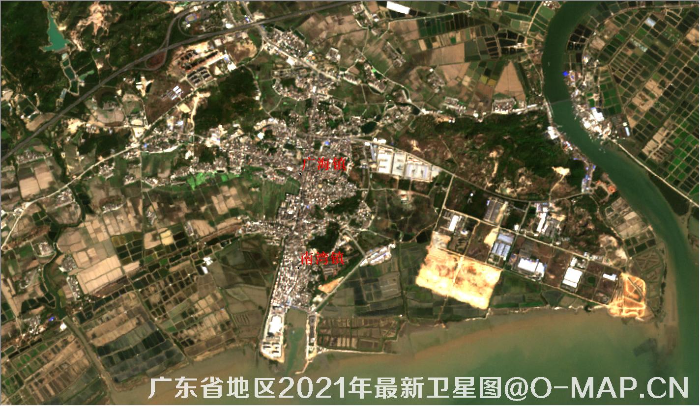 广东省沙栏镇2021年最新卫星图