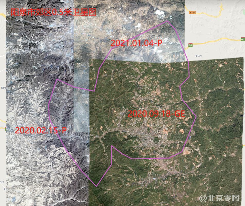 阳泉市郊区卫星图预览图-最新0.5米卫星图