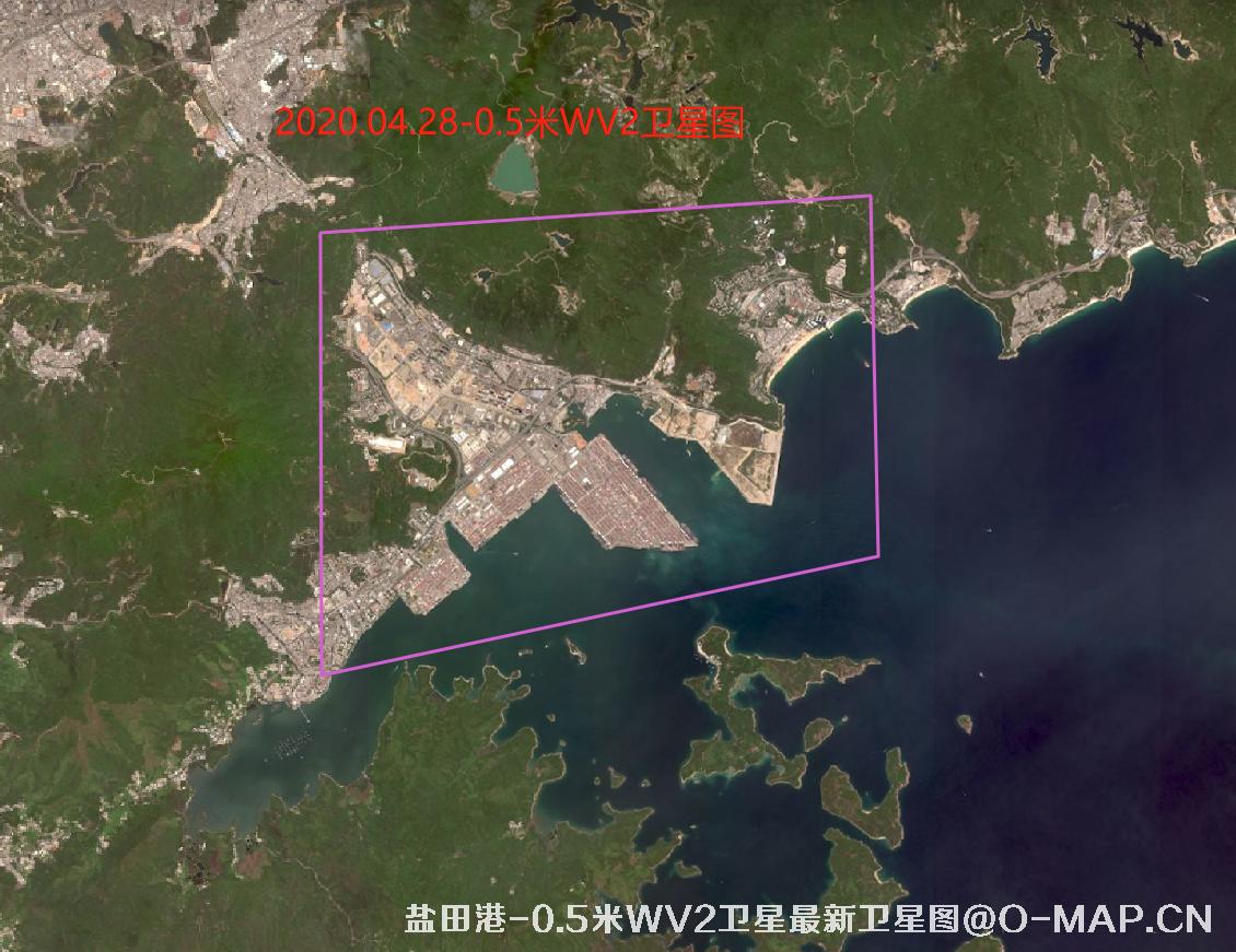 广东省深圳市盐田港2021年最新高清卫星图