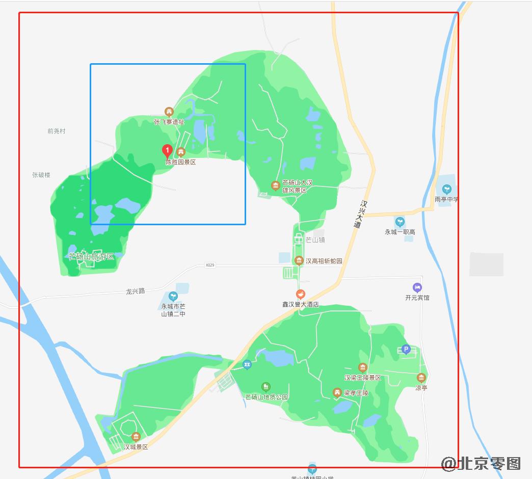 汉梁王陵墓群卫星图范围