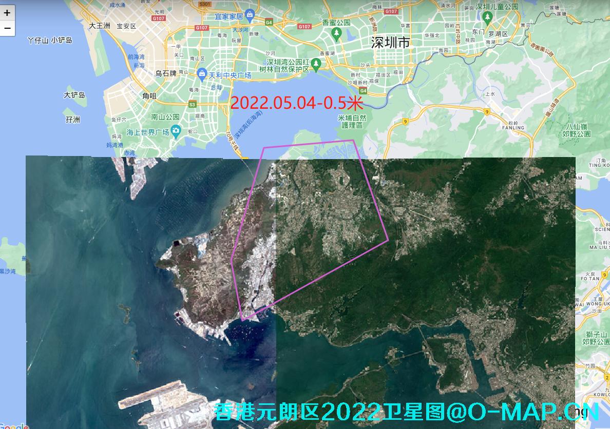 香港元朗区2022年高清卫星图