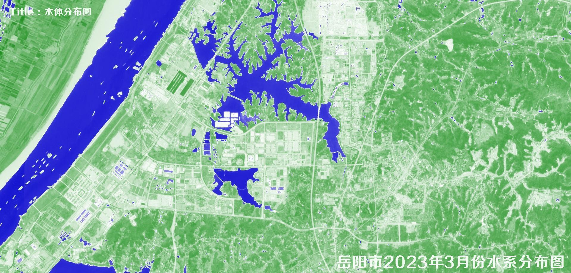 湖南省岳阳市2023年3月份最新水系水体分布图