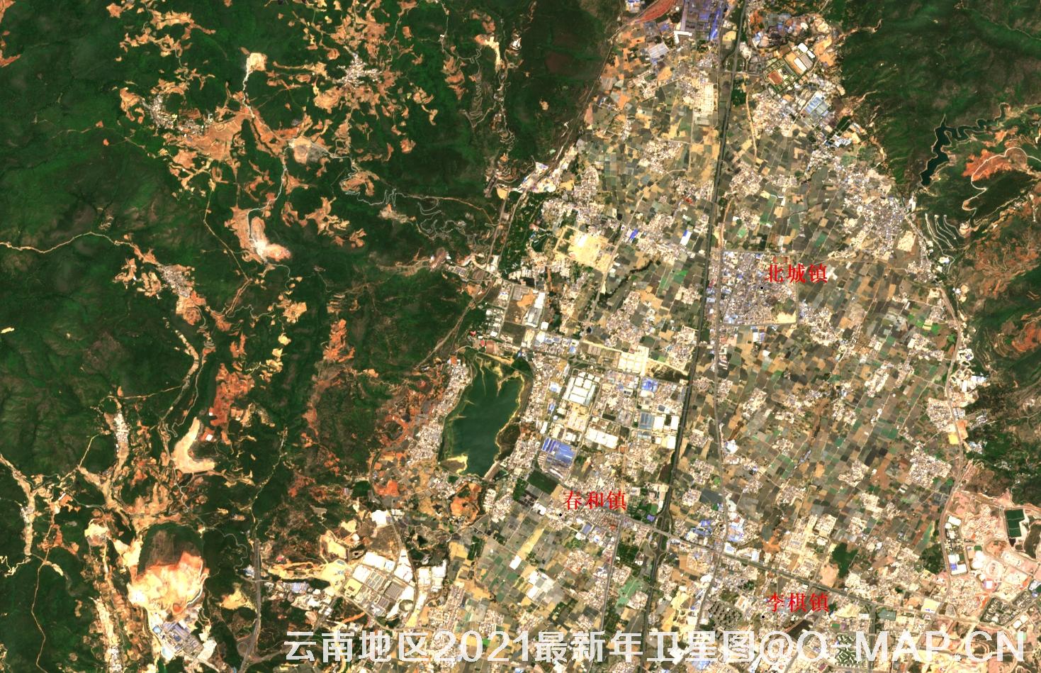 云南省昆明市2021年最新卫星图