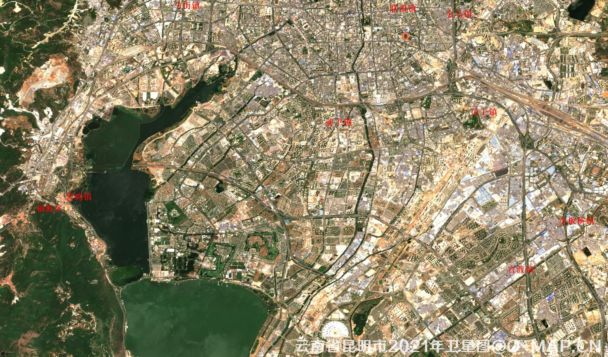 卫星影像地图更新-云南省2021卫星图-昆明市2021卫星图