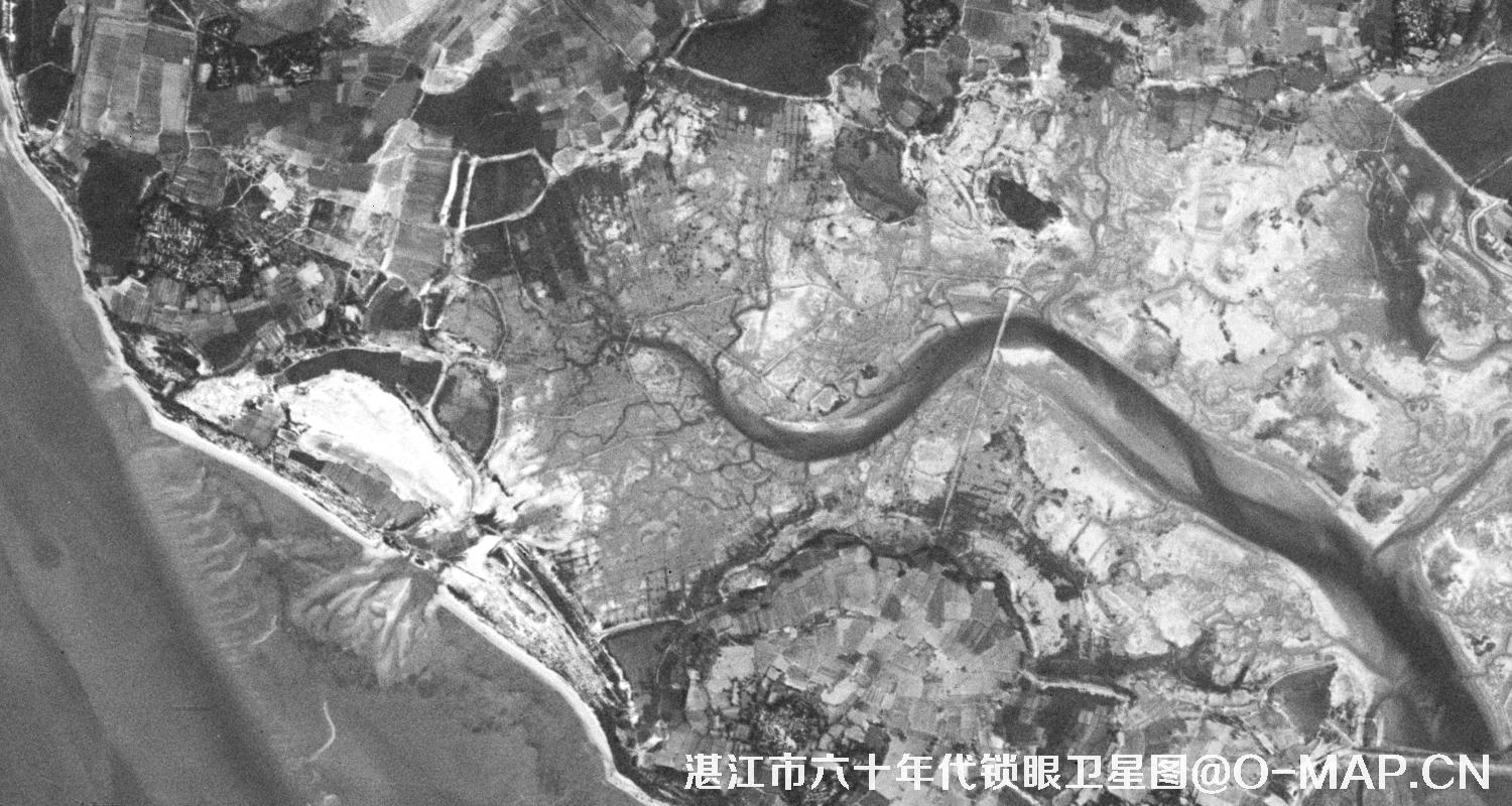 KeyHole锁眼卫星拍摄的六十年代广东湛江市历史卫星图