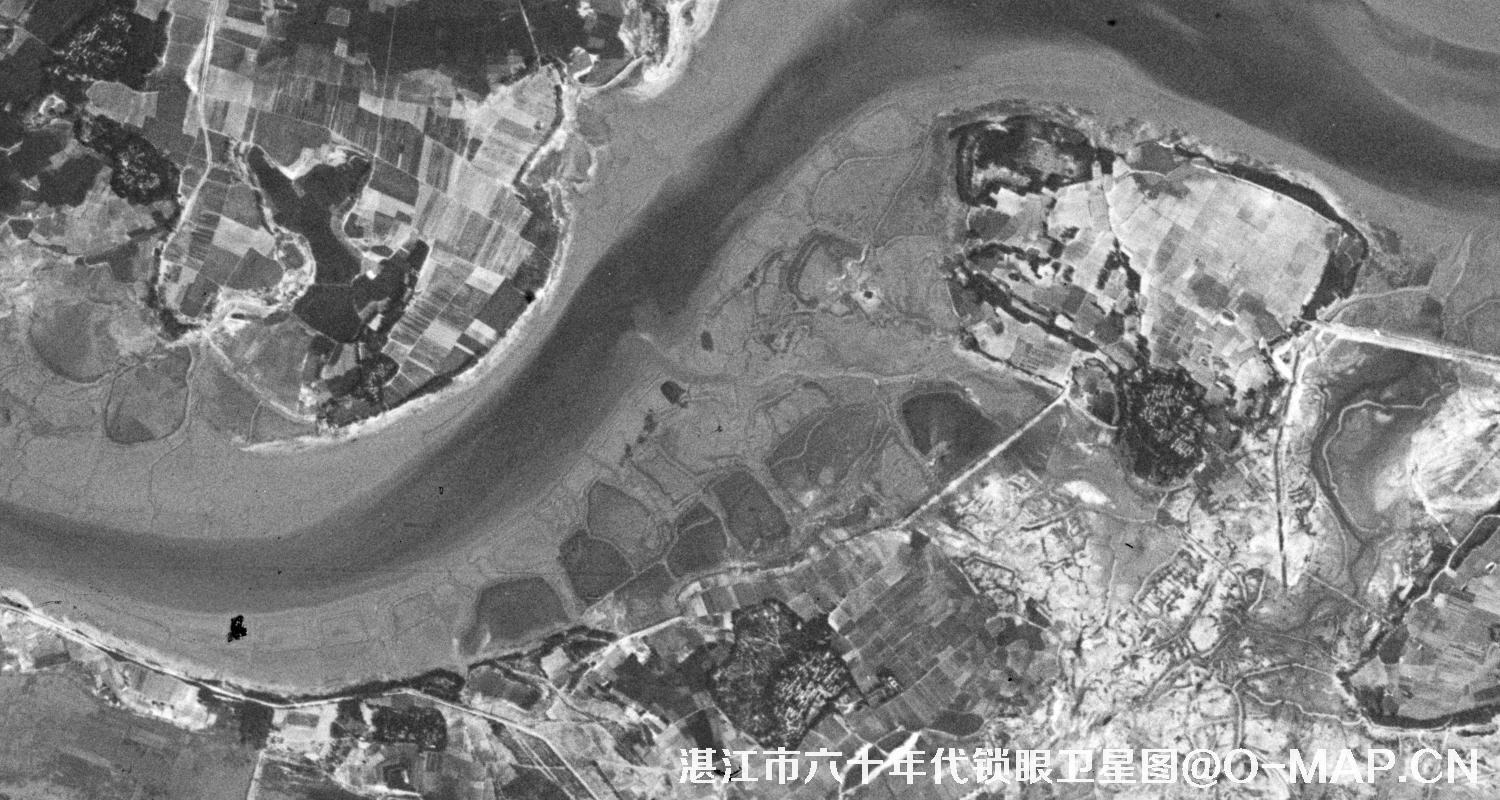 KeyHole锁眼卫星拍摄的六十年代广东湛江市历史卫星图