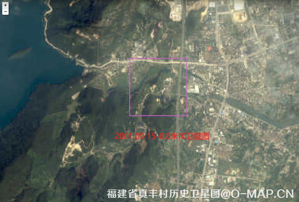 IKONOS卫星拍摄的福建省福清市真丰村2001年历史卫星图