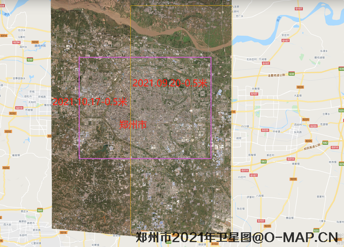 WorldView2卫星2021年拍摄的郑州市最新0.5m卫星图