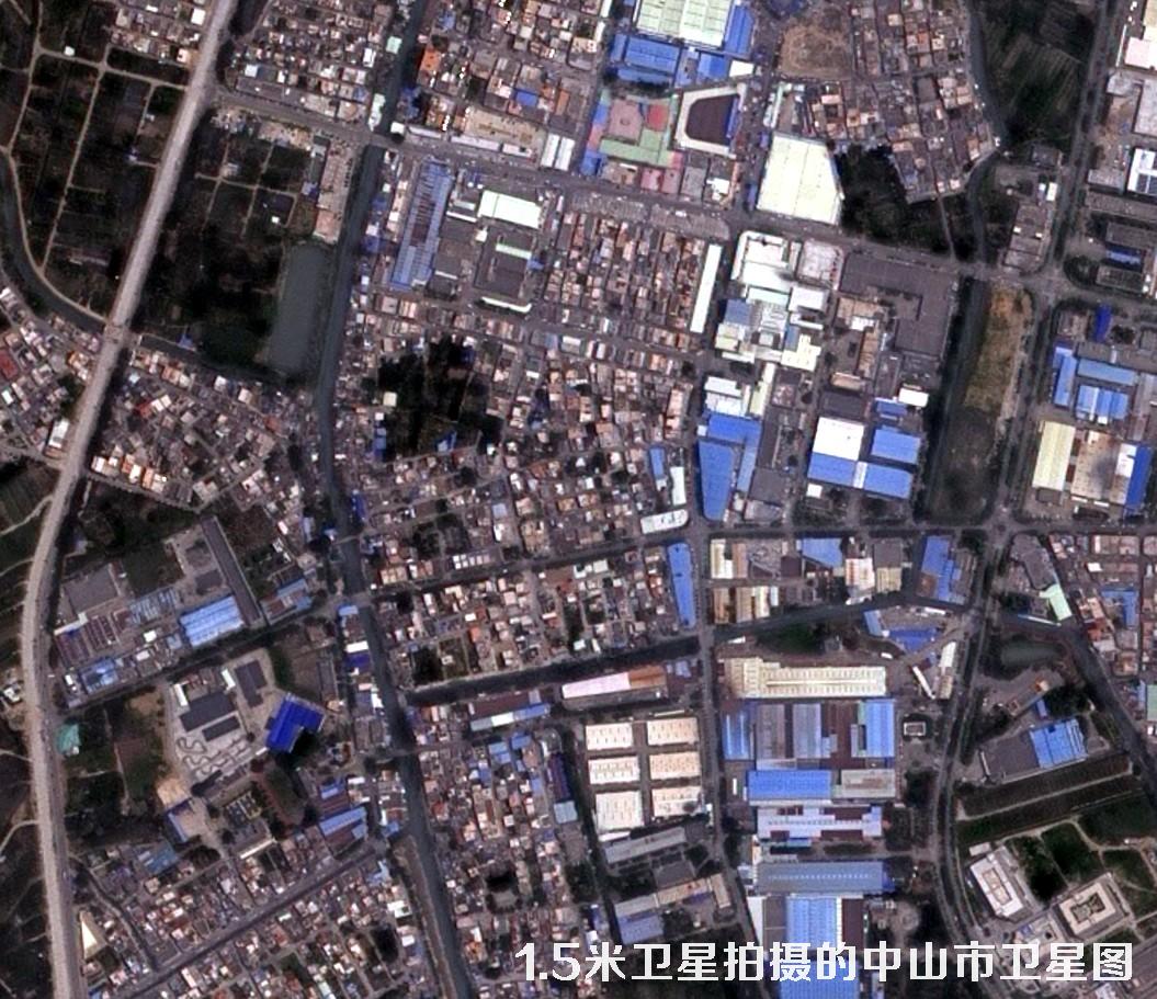 1.5米分辨率卫星拍摄的广东省中山市卫星图片