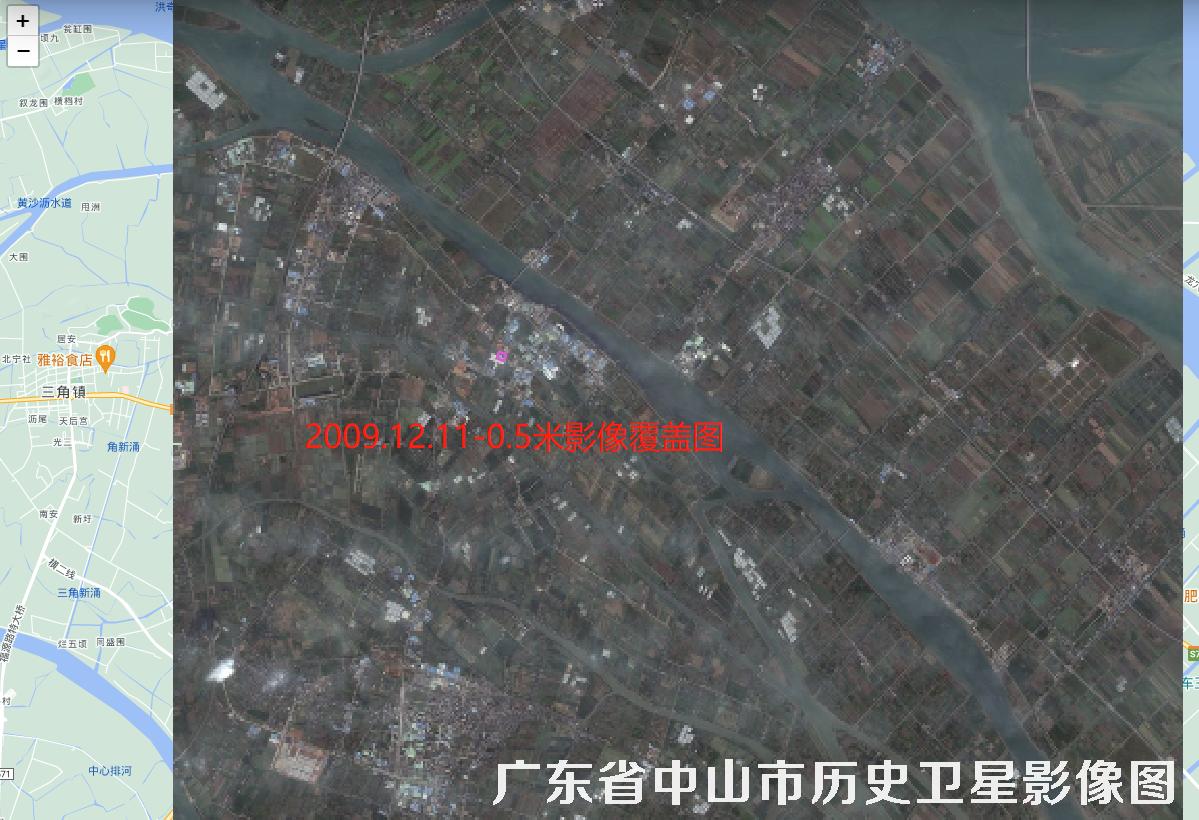 广东省中山市2007到2009年历史卫星图查询结果