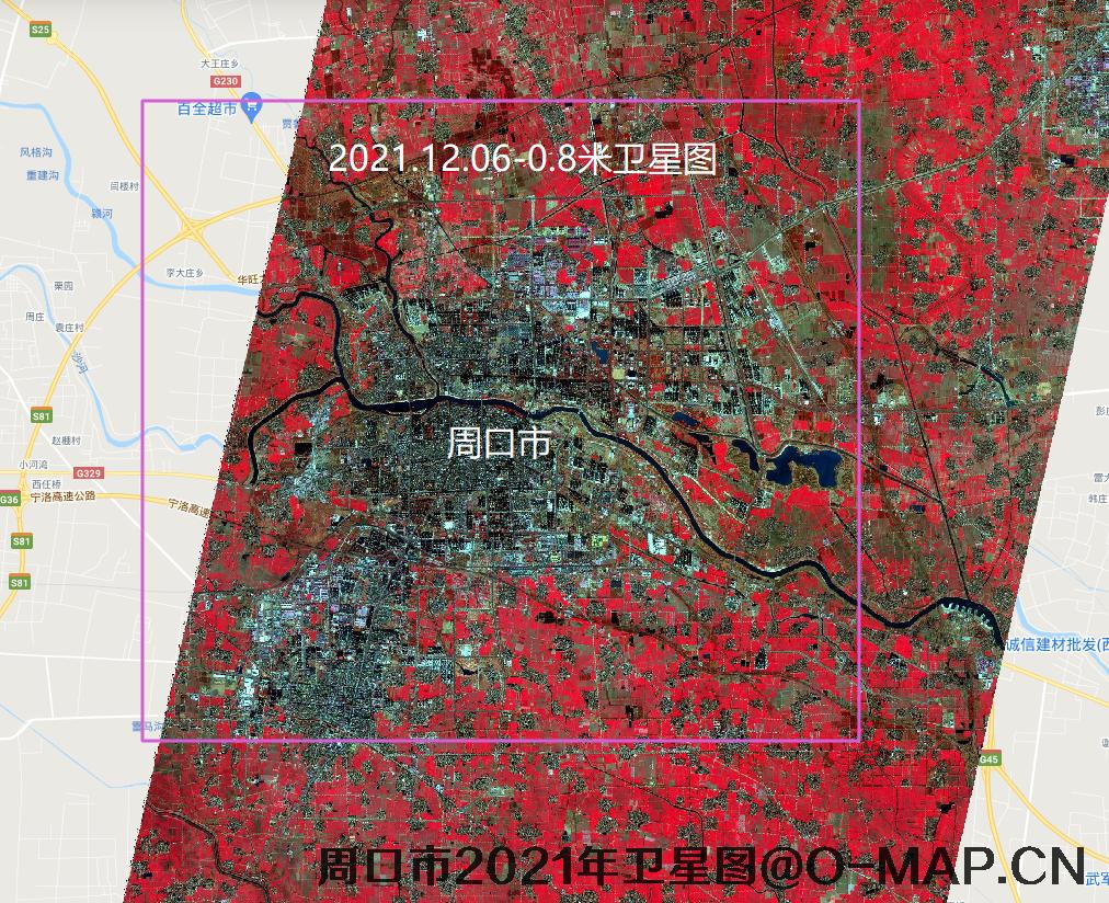 高分二号卫星2021年12月份拍摄的河南省周口市最新卫星图